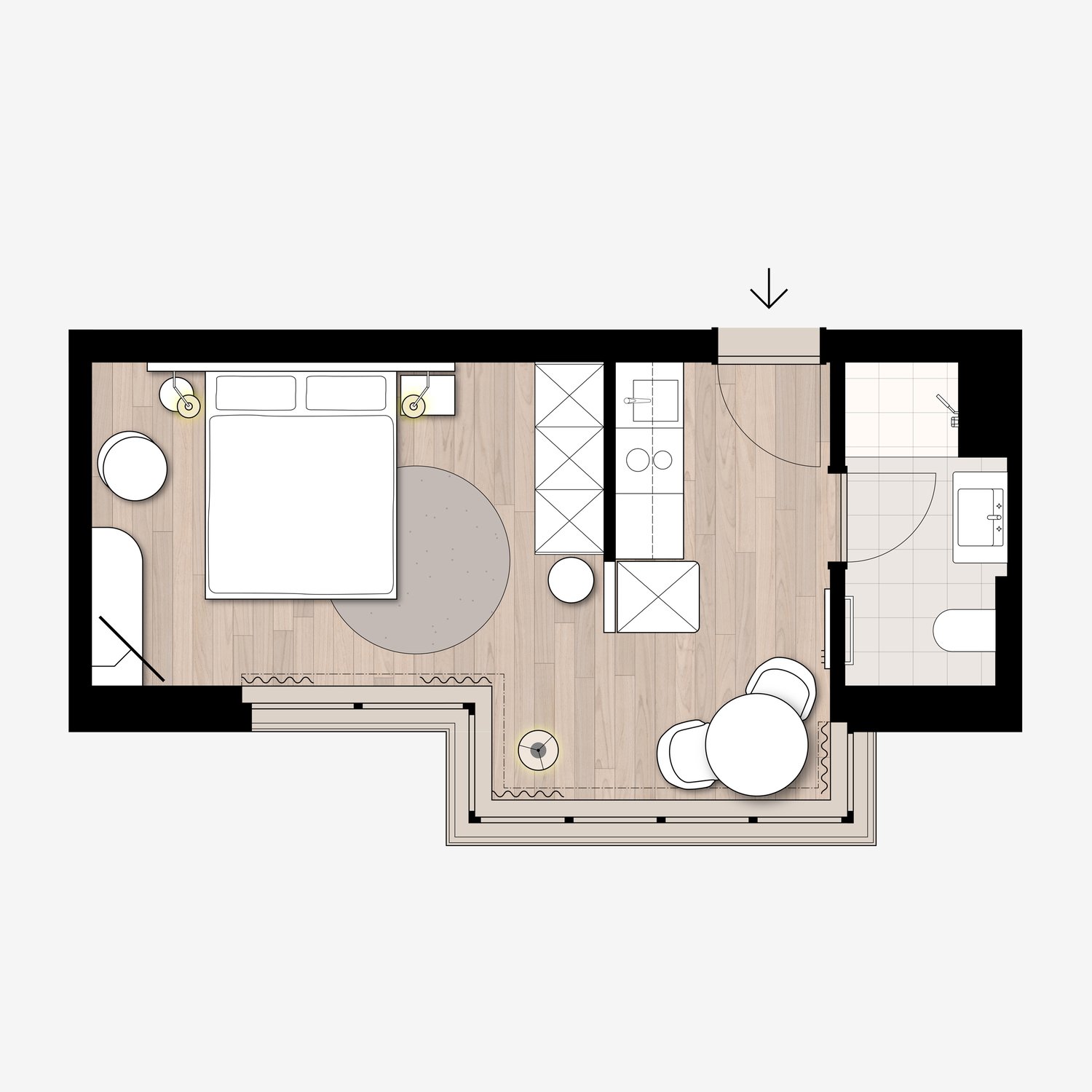 1 pièce appartement