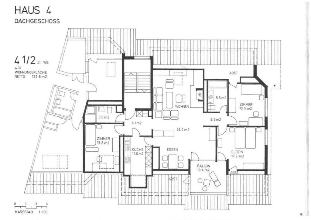 2 ½ rooms roof flat