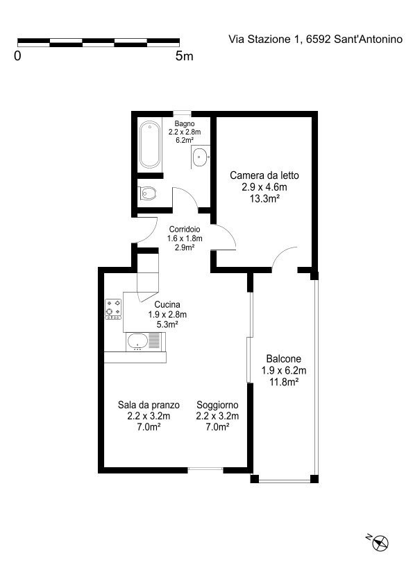 2 ½ rooms apartment