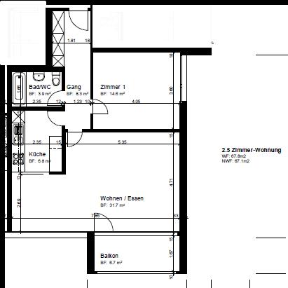 Appartement de 2 ½ pièces