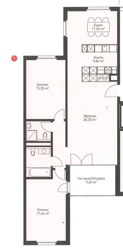3 ½ rooms apartment