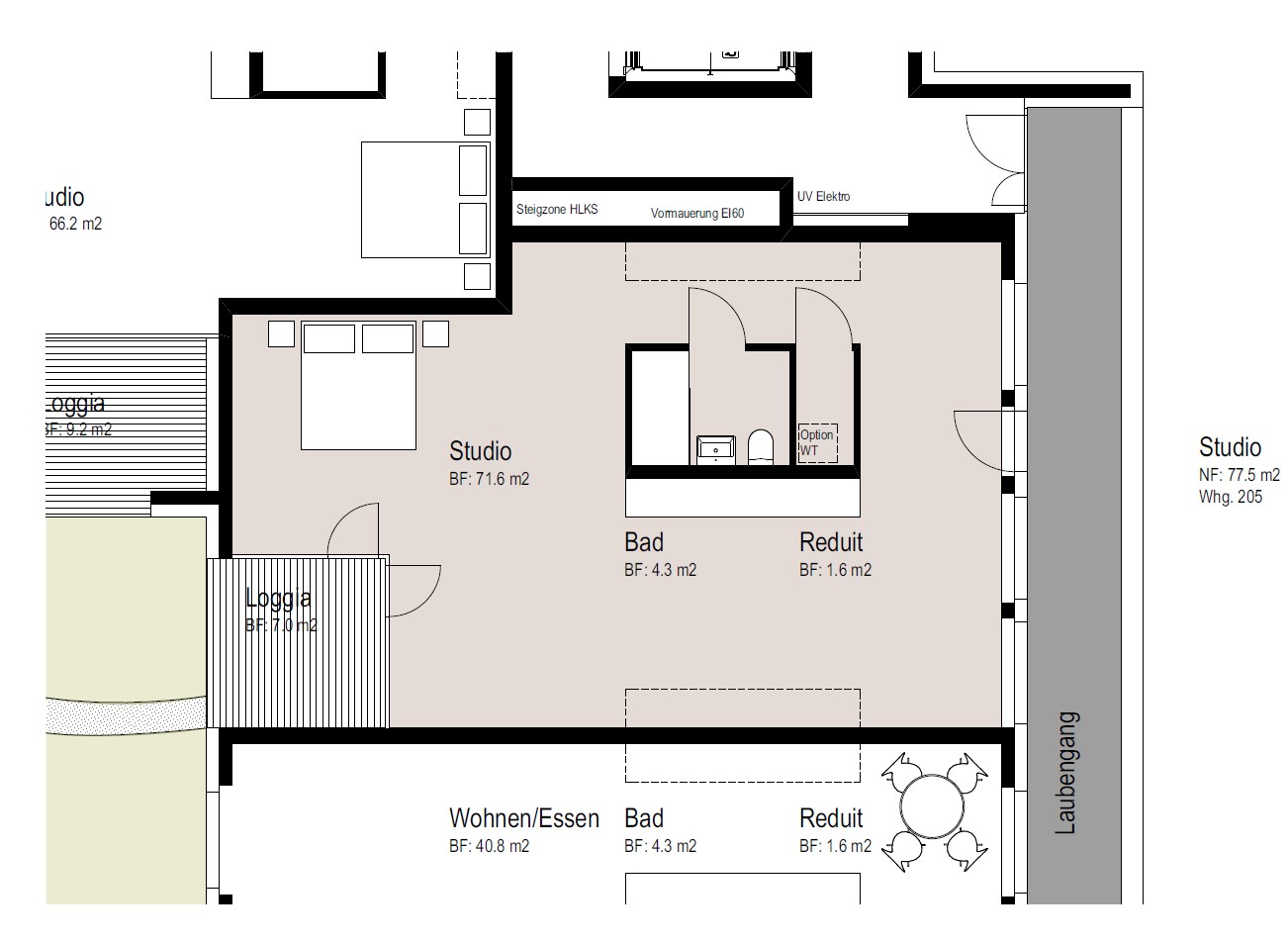 1 ½ rooms apartment