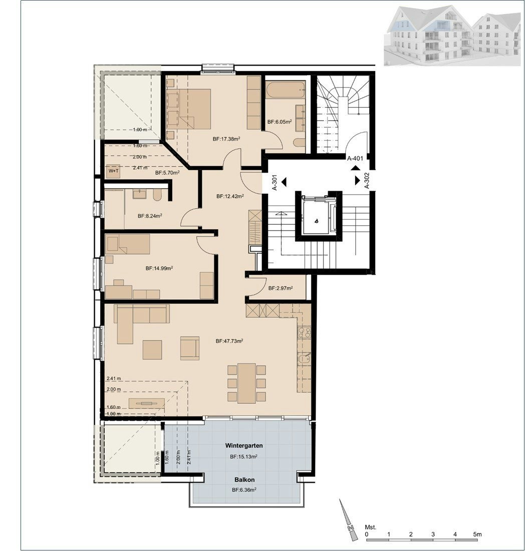 3 ½ pièces appartement