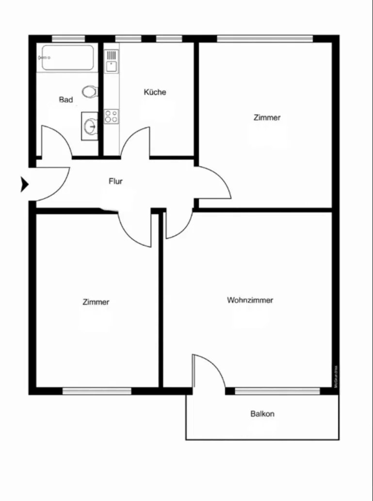 3 rooms apartment