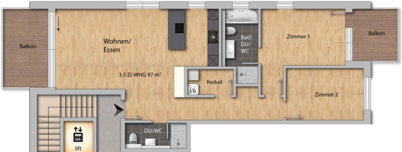 3 ½ rooms apartment
