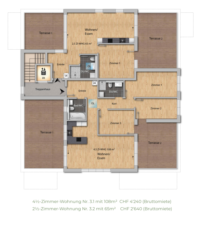 3 ½ rooms apartment