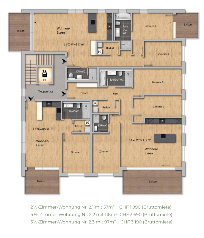 3 ½ rooms apartment