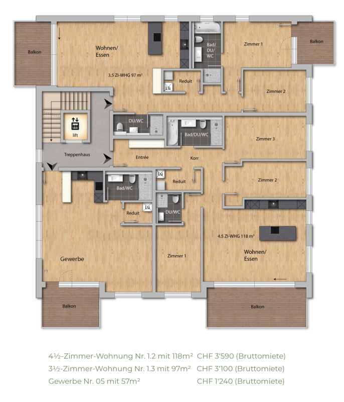 3 ½ rooms apartment