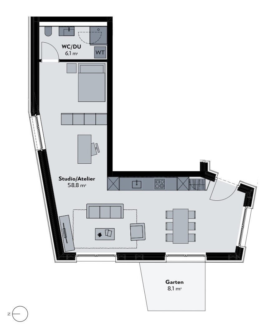 1 ½ rooms apartment