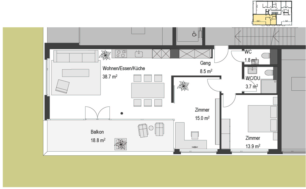 Appartement de 3 pièces