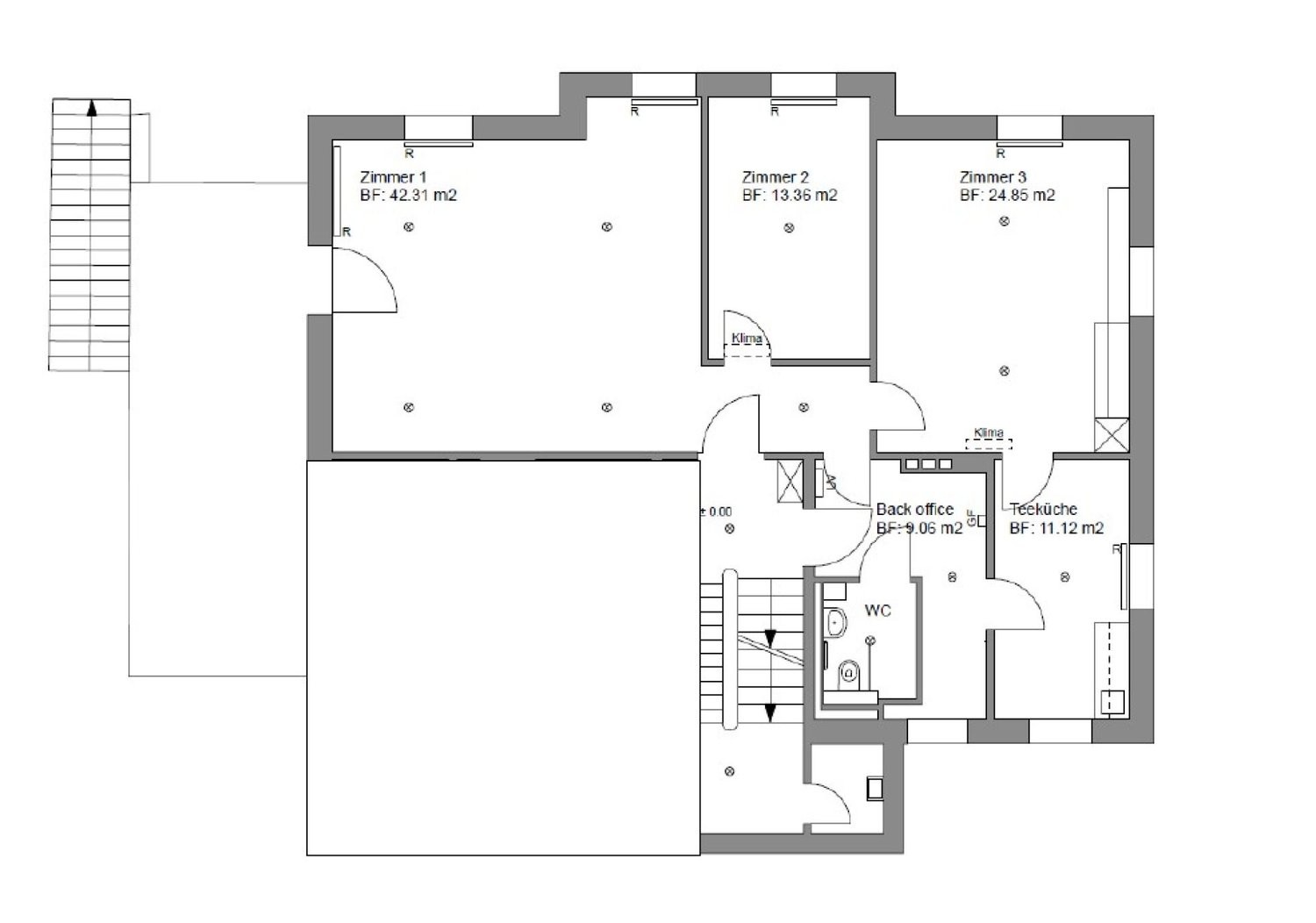 100m² office