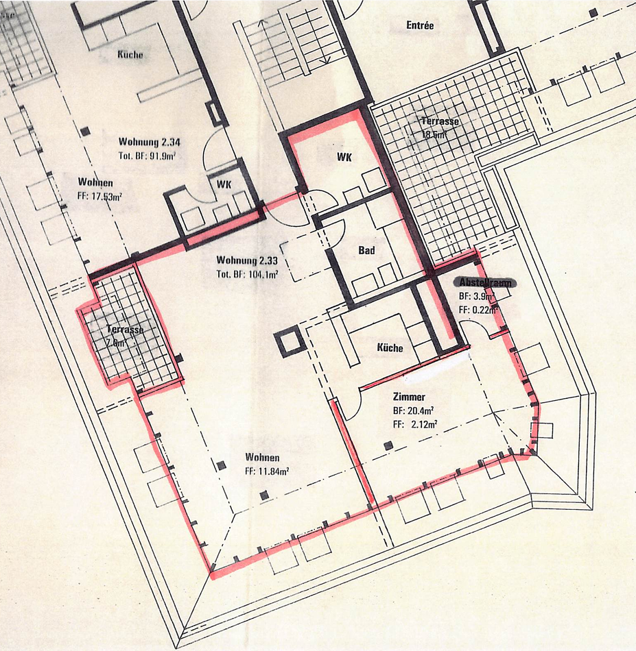 2 ½ rooms roof flat