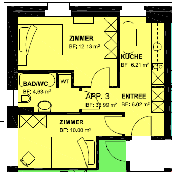 2 ½ Zimmer-Wohnung, Foto 2 von 2