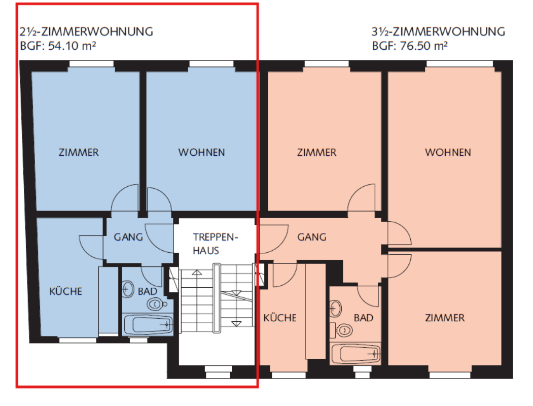2 ½ pièces appartement