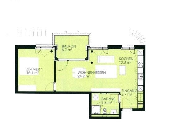 2 ½ rooms apartment, Foto 8 von 8