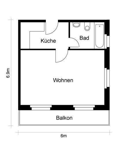 1 room apartment, foto 6 di 6