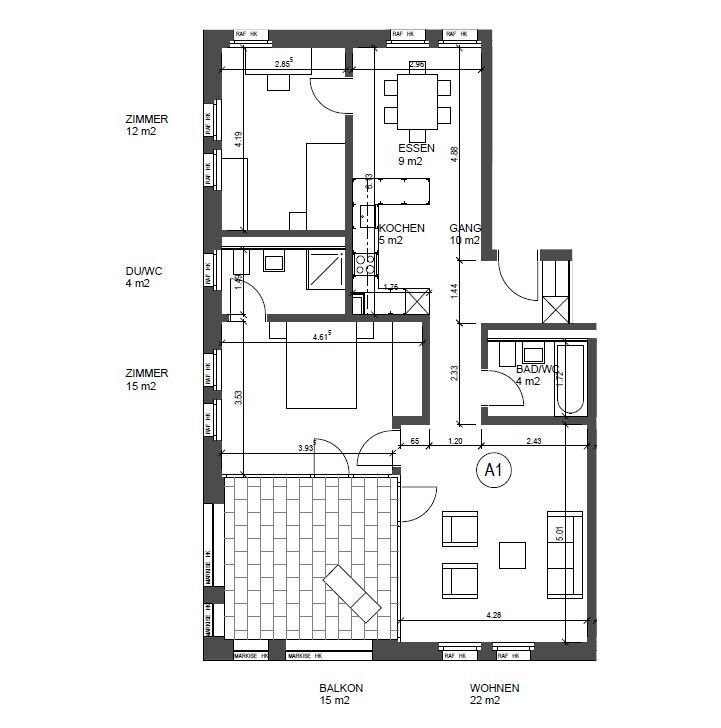 3 ½ rooms apartment