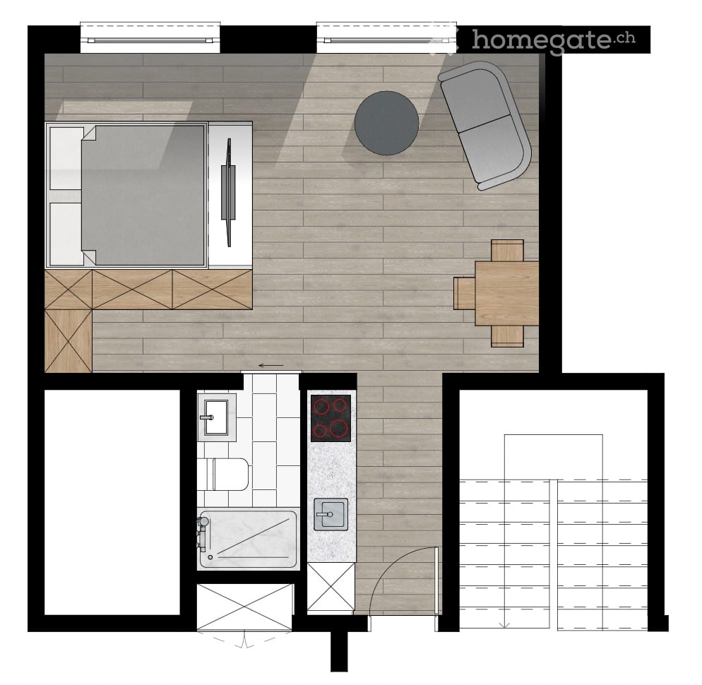 1-Zimmer-Wohnung, Foto 2 von 2